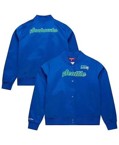 Mitchell & Ness Women's Royal Seattle Seahawks Full-Snap Satin Jacket