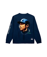 Mitchell & Ness Men's Ichiro Suzuki Navy Seattle Mariners Hall of Fame Sweatshirt
