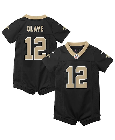 Nike Baby Boys and Girls Chris Olave Black New Orleans Saints Game Romper Jersey