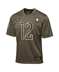 Nike Big Boys and Girls Puka Nacua Olive Los Angeles Rams 2025 Salute to Service Game Jersey