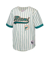 Mitchell & Ness Big Boys and Girls Dan Marino Cream Miami Dolphins Retired Player Name Number Baseball Jersey