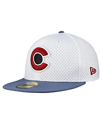 New Era Men's White/Navy Colorado Avalanche Mesh Crown Two-Tone 59FIFTY Fitted Hat
