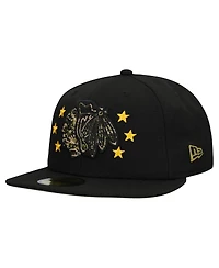 New Era Men's Black Chicago Blackhawks Military Appreciation Digital Camo Stars 59FIFTY Fitted Hat