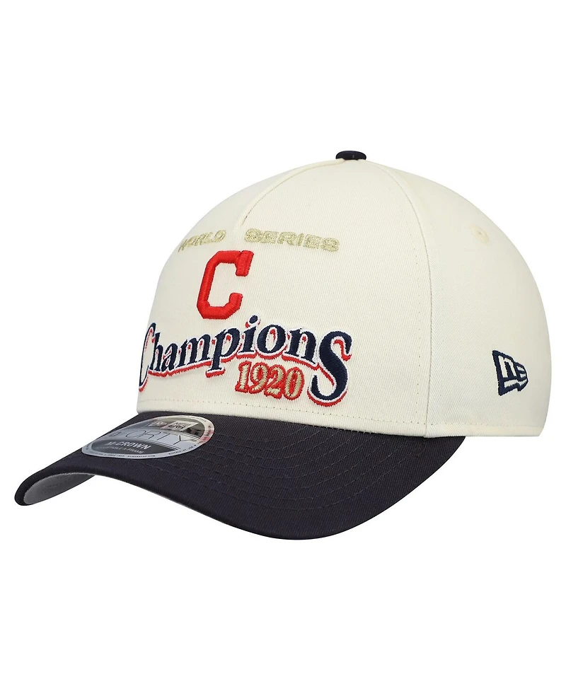 New Era Men's Cream/Navy Cleveland Guardians World Series 9FORTY M-Crown Adjustable Hat