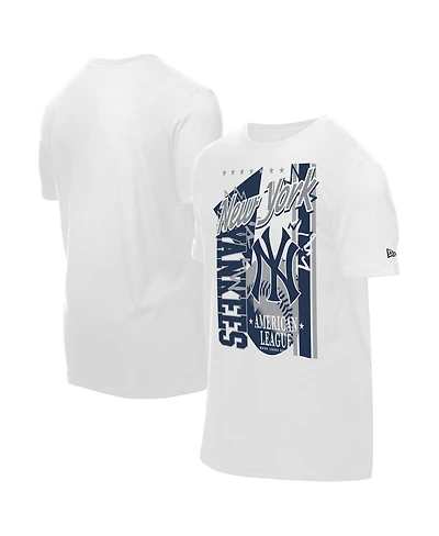 New Era Men's White York Yankees Big Graphic Domestic T-Shirt