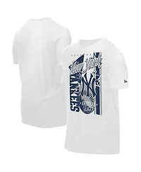 New Era Men's White York Yankees Big Graphic Domestic T-Shirt