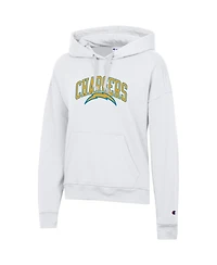 Champion Women's White Los Angeles Chargers Power Blend Hoodie