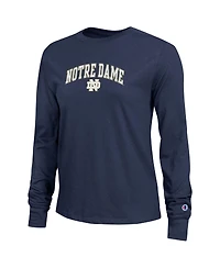 Champion Women's Navy Notre Dame Fighting Irish Arch Over Logo Long Sleeve T-Shirt
