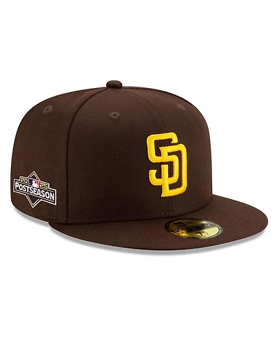 New Era Men's Brown San Diego Padres 2025 Mlb Postseason Side Patch 59FIFTY Fitted Hat