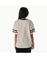 The Wild Collective Women's Cream Dallas Cowboys Drop Shoulder Oversized Boyfriend T-Shirt