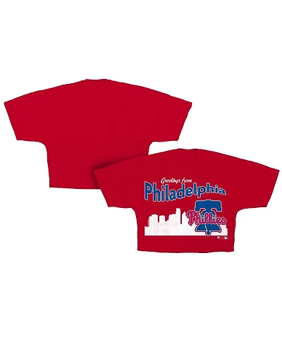 Fanatics Women's Red Philadelphia Phillies Skyline Crop T-Shirt