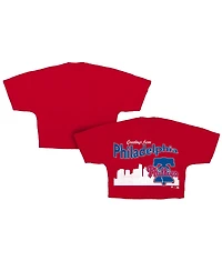 Fanatics Women's Red Philadelphia Phillies Skyline Crop T-Shirt