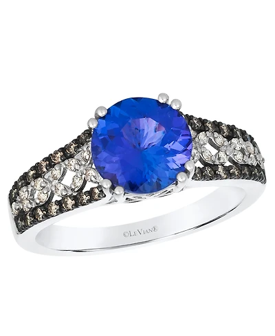 Le Vian Blue Tanzanite (1.90 ct. t.w.), Nude Diamond (.09 ct. t.w.) and Chocolate Diamond Ring (.15 ct. t.w.) in 14K Vanilla Gold