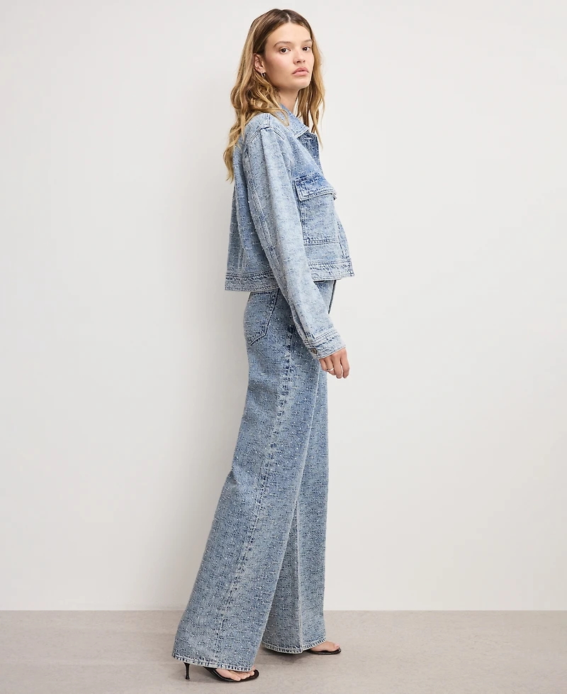 Good American Women's Wide Leg Mid-Rise Denim Jeans, Regular and Plus