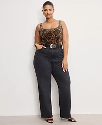 Good American Women's Modern Tank Bodysuit, Regular and Plus