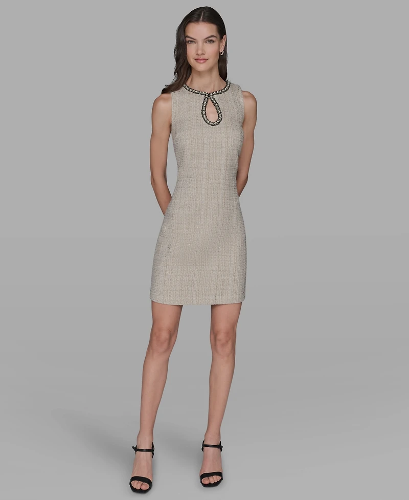 Karl Lagerfeld Paris Women's Crewneck Shift Dress