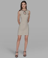 Karl Lagerfeld Paris Women's Crewneck Shift Dress
