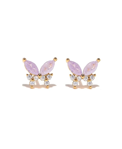 Girls Crew Crystal Lavender Remember Me Butterfly Studs