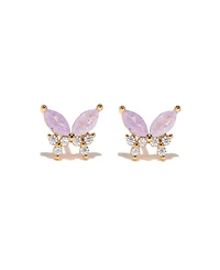 Girls Crew Crystal Lavender Remember Me Butterfly Studs
