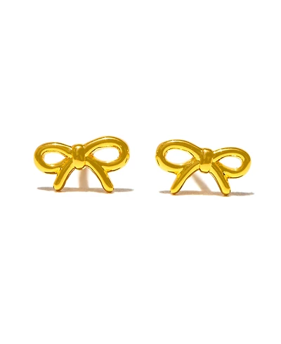 Girls Crew Gold Plated Lil Bow Stud Earrings