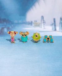 Girls Crew Crystal Gold Plated Pixar Monsters Stud Set
