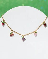 Girls Crew Crystal Multi-Color Fruit Basket Necklace