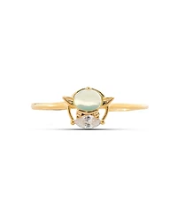 Girls Crew Crystal Star Wars Grogu Gold Plated Adjustable Rings