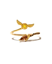 Girls Crew Gold Plated Harry Potter Golden Snitch Adjustable Crystal Rings