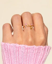 Girls Crew Gold Plated Lovebug Crystal Rings