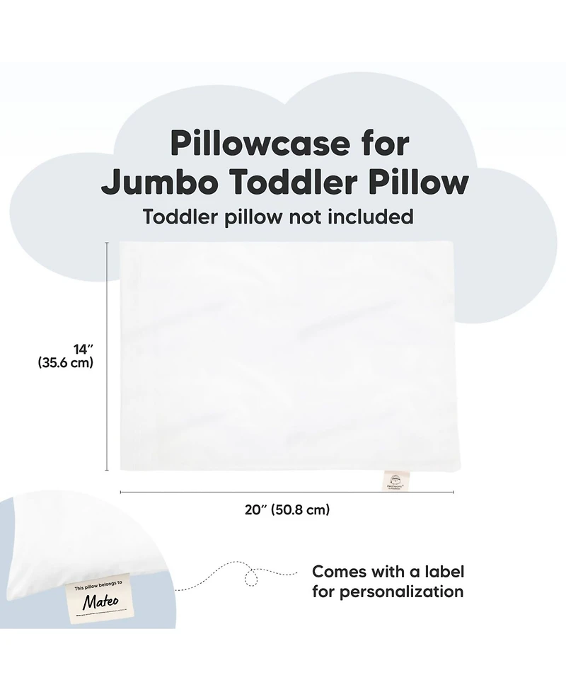 KeaBabies Toddler Pillowcase for 14X20 Pillow, Organic Pillow Case, Travel Pillow Case Cover