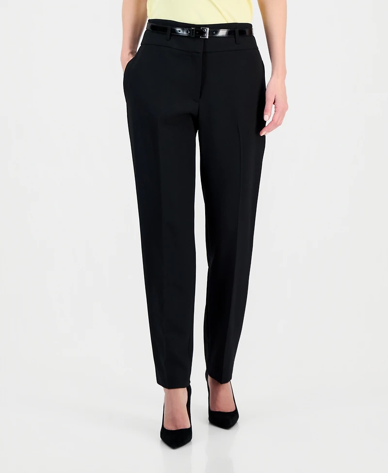 Kasper Women's Julia High-Rise Slim-Fit Belted Stretch Crepe Pants
