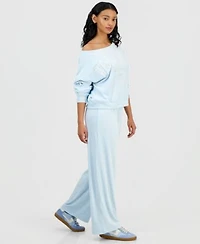 Grayson Threads The Label Juniors Nyc Velour Off The Shoulder Sweatshirt Joggers