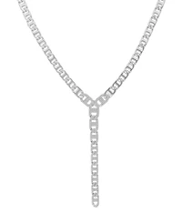 Guess Glass Stone Pave Y-Drop Necklace (also Silver-Tone)