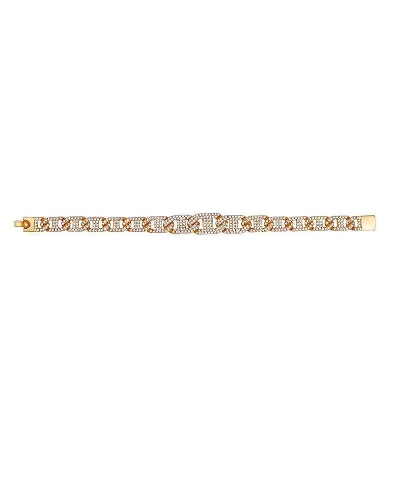 Guess Glass Stone Pave Gold-Tone Chain Bracelet (also Silver-Tone)