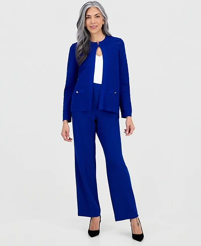 Kasper Women's Gracie High-Rise Straight-Leg Pants, Regular & Petite