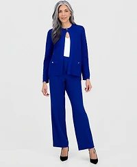 Kasper Women's Gracie High-Rise Straight-Leg Pants, Regular & Petite