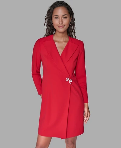 Karl Lagerfeld Paris Women's Collared Neck Jacket Dress