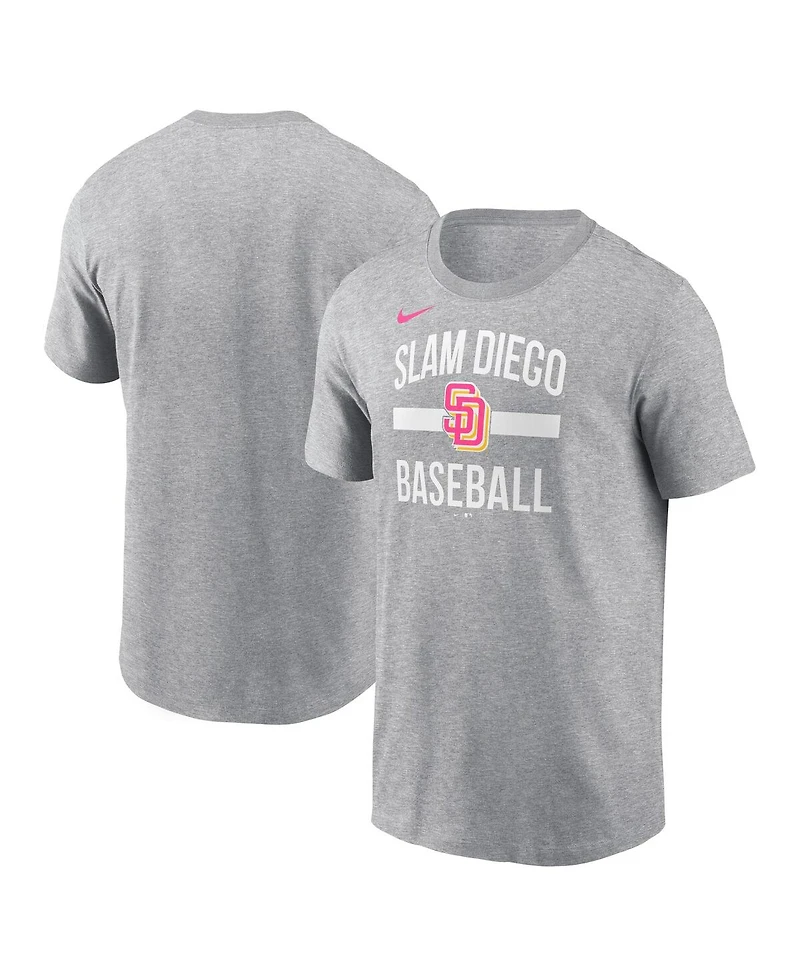Nike Men's Heather Gray San Diego Padres City Connect Arched Team Phrase T-Shirt