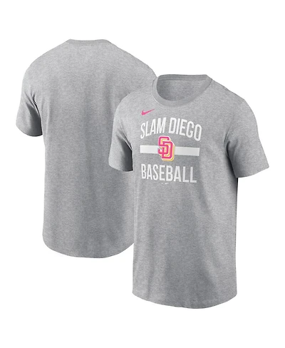 Nike Men's Heather Gray San Diego Padres City Connect Arched Team Phrase T-Shirt