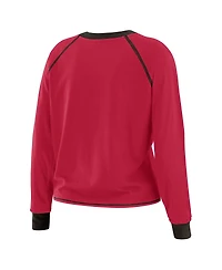 Wear by Erin Andrews Women's Cardinal/Black Arizona Cardinals Tie-Front Long Sleeve Top