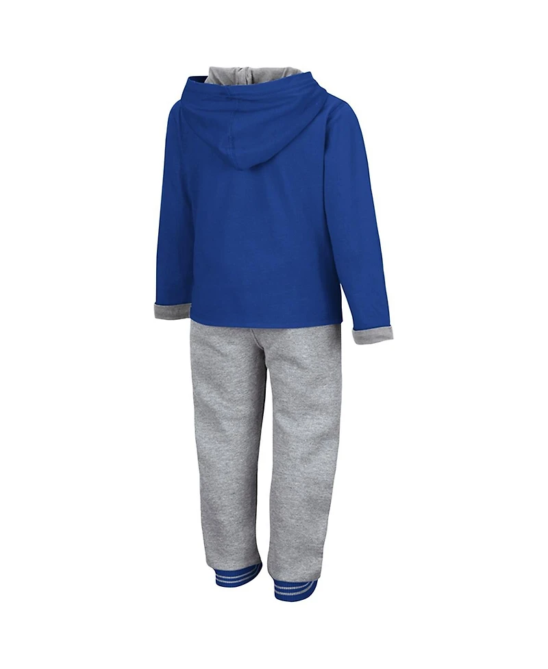 Colosseum Toddler 2-Piece Royal/Heather Gray Air Force Falcons Poppies Hoodie and Sweatpants Set