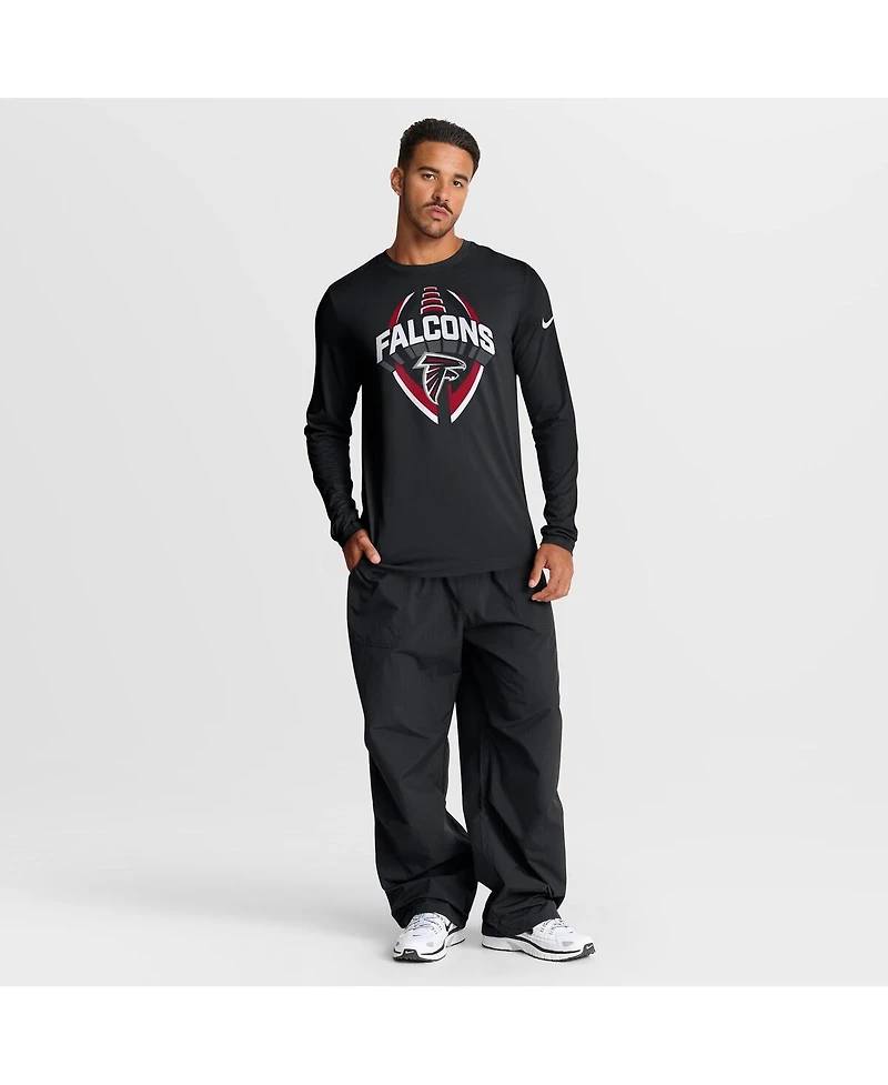 Nike Men's Black Atlanta Falcons Primetime Legend Icon Performance Long Sleeve T-Shirt