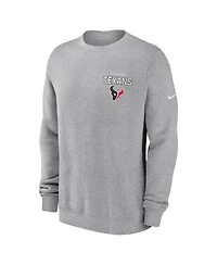 Nike Men's Heather Gray Houston Texans Primetime Club Fleece Pullover Sweatshirt