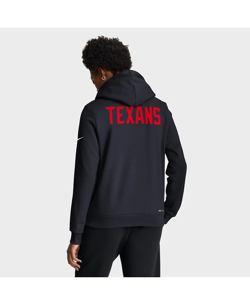 Nike Women's Navy Houston Texans Throwback Sideline Standard Issue Dri-fit Hoodie