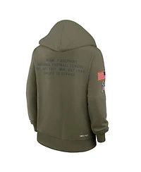 Nike Women's Olive Miami Dolphins 2025 Salute to Service Sideline Standard Issue Dri-fit Hoodie