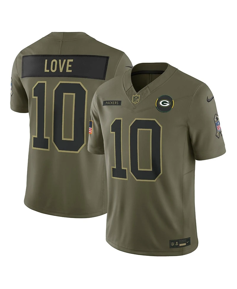 Nike Men's Jordan Love Olive Green Bay Packers 2025 Salute to Service Limited Jersey