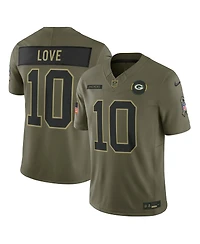 Nike Men's Jordan Love Olive Green Bay Packers 2025 Salute to Service Limited Jersey