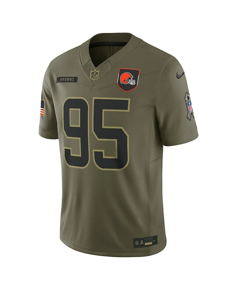 Nike Men's Myles Garrett Olive Cleveland Browns 2025 Salute to Service Limited Jersey