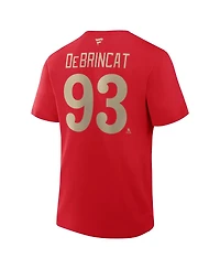 Fanatics Men's Alex De Brincat Red Detroit Red Wings Centennial Authentic Stack Name Number T-Shirt