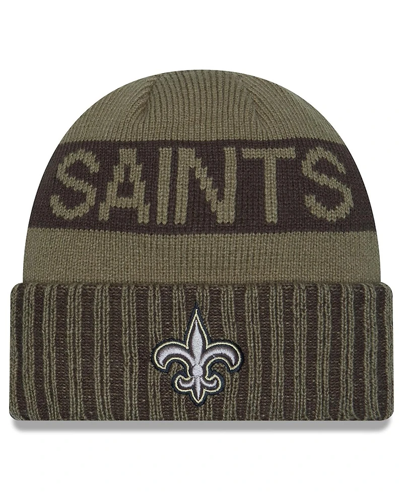 New Era Men's Dark Green New Orleans Saints 2025 Salute to Service Cuffed Knit Hat